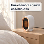Le radiateur allumé sur une table de chevet dans une chambre