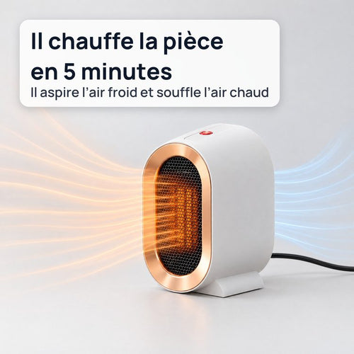 Le radiateur aspire l’air froid à l’arrière et diffuse l’air chaud à l’avant