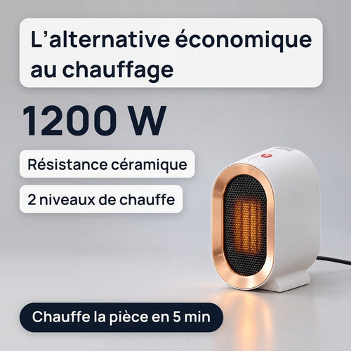 Radiateur électrique Airaneo® céramique 1200 W à 2 niveaux de chauffe, qui chauffe la pièce en 5 minutes