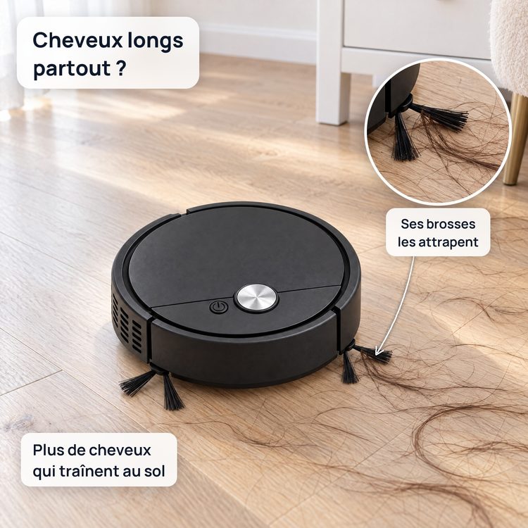 Ses brosses attrapent les cheveux longs